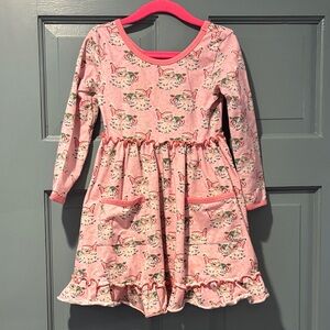 Girls Pink Santa Twirl Dress SG&K Size 4T